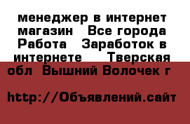 менеджер в интернет магазин - Все города Работа » Заработок в интернете   . Тверская обл.,Вышний Волочек г.